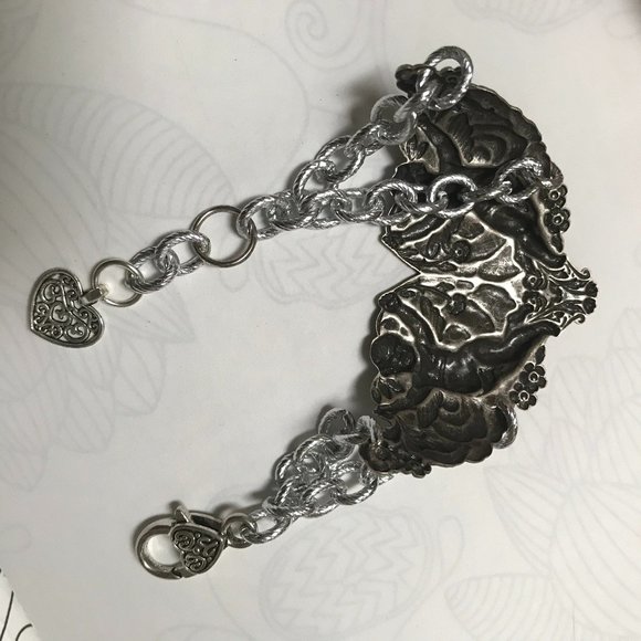 Cherub Chain Angel Bracelet Statement Goth Victorian Gothic Slave Cuff Link - Picture 12 of 12